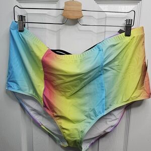 Torrid Vibrant Yellow and Pink Bikini Bottoms